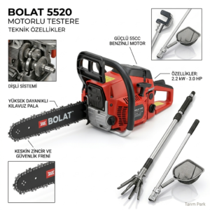 bolat 5520 motorlu testere – güçlü motor, profesyonel tarım performansı | tarım park
