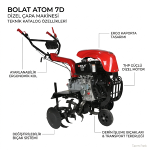 bolat atom 7d dizel &Ccedil;apa makinesi &ndash; g&uuml;&ccedil;l&uuml; motor, profesyonel tarım performansı | tarım park