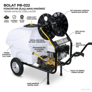 bolat pb 022 İlaçlama makinesi – güçlü motor, profesyonel tarım performansı | tarım park