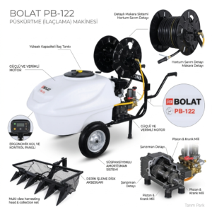 bolat pb 122 İlaçlama makinesi – güçlü motor, profesyonel tarım performansı | tarım park