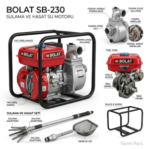 bolat sb 230 su motoru – güçlü motor, profesyonel tarım performansı | tarım park