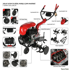 bolat atom 7d dizel marşlı &Ccedil;apa makinesi &ndash; 7 hp pratik ve g&uuml;&ccedil;l&uuml; | tarım park