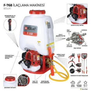 bolat f 768 motorlu sırt İla&ccedil;lama makinesi &ndash; 25 lt y&uuml;ksek basın&ccedil;lı | tarım park
