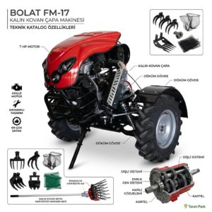 bolat fm 17 kalın kovan dizel &Ccedil;apa makinesi &ndash; 17 hp y&uuml;ksek dayanıklılık | tarım park