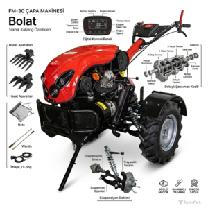 bolat fm 30 dizel Çapa makinesi – güçlü motor, profesyonel tarım performansı | tarım park