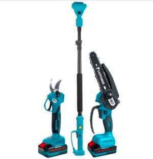 CATPOWER CAT 1520 KÖMÜRSÜZ AKÜLÜ 2 Lİ SET DAL BUDAMA VE ZİNCİRLİ TESTERE (TELESKOPİK UZATMA) 20V 2.0Ah